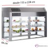 Vitrina refrigerada 3 niveles sin base desde 155 a 228 cm.