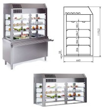 Vitrina refrigerada 3 niveles sin base desde 155 a 228 cm.