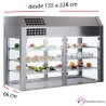 Vitrina refrigerada 3 niveles con BASE desde 155 a 228 cm.