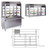 Vitrina refrigerada 3 niveles con BASE desde 155 a 228 cm.
