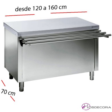 Mesas Sel-service con RESERVA caliente desde 120 a 160 cm.