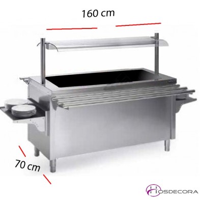 Isla central Sel-service Vitrocerámica 160 x 70 cm.