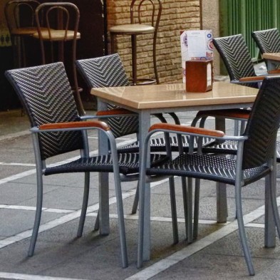 Sillón de aluminio para terraza MR261 Natural