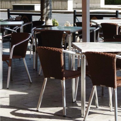 Sillón CARLOTA de bar para terraza trenzado ESTOCOLMO DELUXE