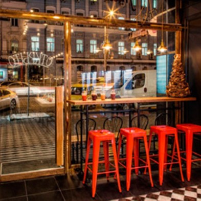 Taburete alto de acero Brillante Retro- AINSA