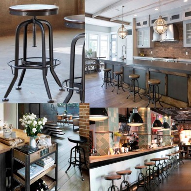 Taburete Bajo de metal regulable - 29-BANA+