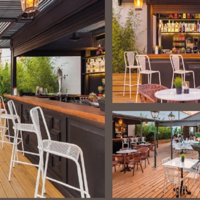 Taburete retro Calera en hierro envejecido