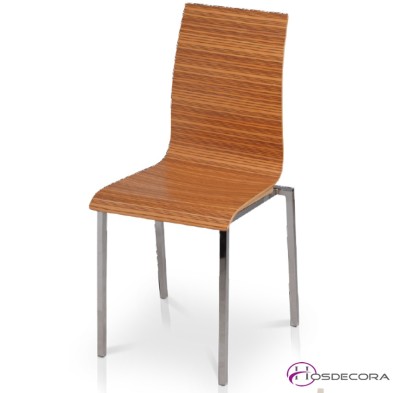 Silla de bar Santiago con carcasa Zebrano