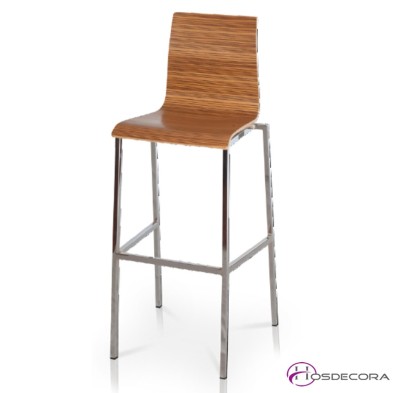 Taburete de bar Pontones con carcasa Zebrano