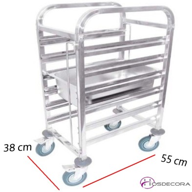 Carro de Servicio Inox 2 Baldas 86x54x94 - Carga 60Kg.