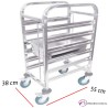 Carro de Servicio Inox 2 Baldas 86x54x94 - Carga 60Kg.