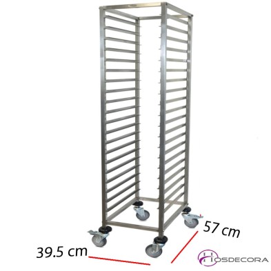 Carro bandejero Inox 20 guias GN 2/1- 64.5 x 72.5 x 188