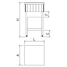 Tajo de madera con faldón 45 x 45 - 45 kg FI031104