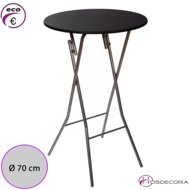 Mesa Alta Plegable Algarrobo Tablero redondo