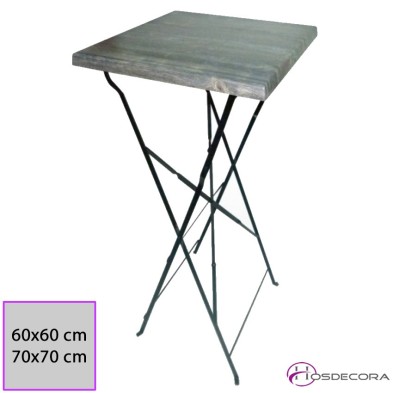 Mesa Alta de Terraza forjada 70x70 Werzalit- Yeles