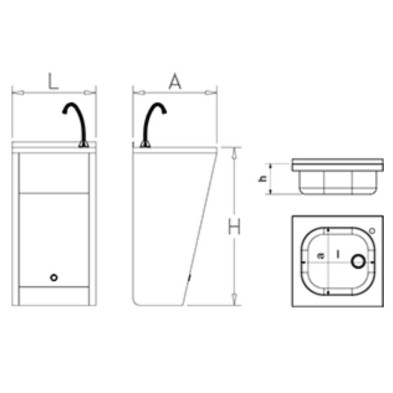Lavamanos con grifo electrónico dos aguas 061010