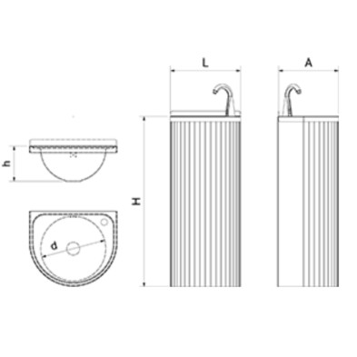 Lavamanos Electrónico cilíndrico 2 Aguas