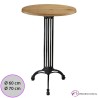 Mesa Alta de Bar Tablero Madera Ø 60 cm - Paplon