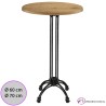 Mesa Alta de Bar Tablero Madera Ø 60 cm - Castelo