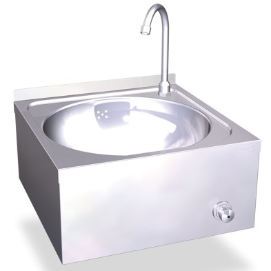 Lavamanos inox pulsador de rodilla  y mural FI061202