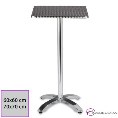 Mesa alta Tablero Inox Cuadrado TORREON