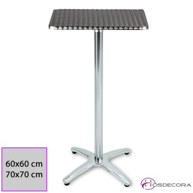 Mesa ALTA Selva Tablero Inox Cuadrado
