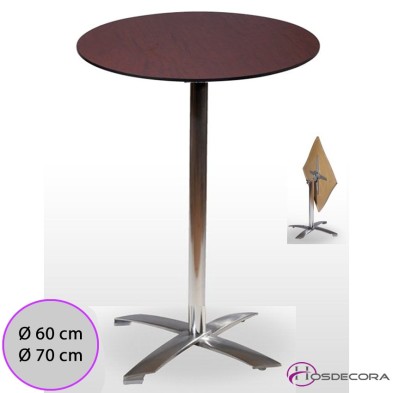 Mesa Alta Malaga Abatible Tablero Redondo Compacto