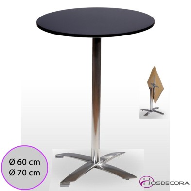 Mesa Alta Malaga Abatible Tablero Redondo Compacto