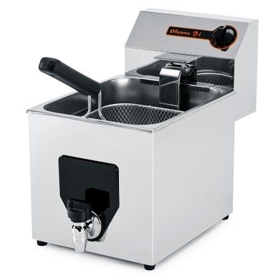 Freidora Electrica inox con grifo 8 Litros - 3.5Kw.