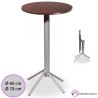Mesa alta Niebla Abatible Tablero Redondo Werzalit de 60 cm