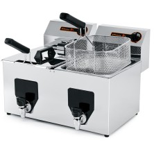 Freidora Doble para restaurante con grifo 8+8 Litros - 3.5Kw.