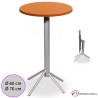 Mesa alta Niebla Abatible Tablero Redondo Werzalit de 70 cm