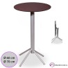 Mesa alta Niebla Abatible Redondo Compacto de 60 cm