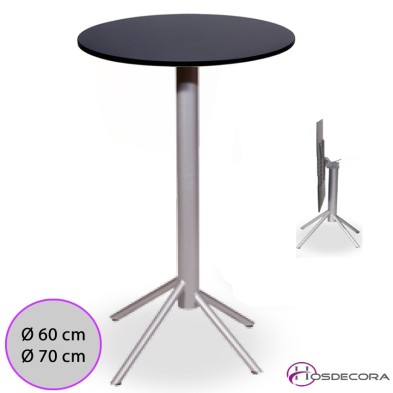 Mesa alta Niebla Abatible Redondo Compacto de 60 cm