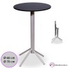 Mesa alta Niebla Abatible Redondo Compacto de 70 cm