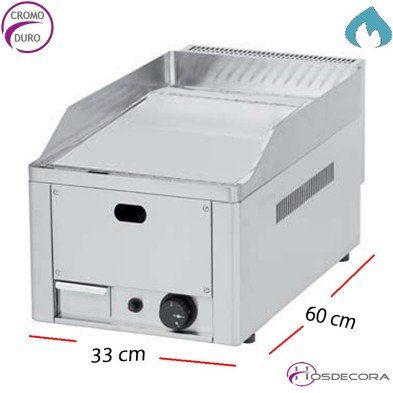 Plancha a Gas de cocer en CROMO 4.8 KW. 10 mm-