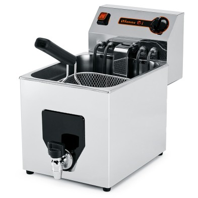 Freidora Electrica bocatería con grifo 8 Litros - 5.1Kw.