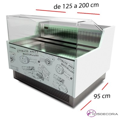 Vitrina de pastelería Cristal bajo- Fondo 95 cm.