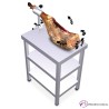 Mesa jamonera con soporte giratorio basculante