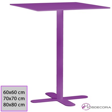 Mesa de jardin de acero Purpura cuadrada 60x60
