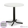 Mesa de bar Delicia para interior con tablero redondo blanco