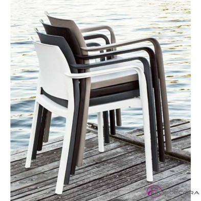 Silla de bar apilable Dock en polipropileno