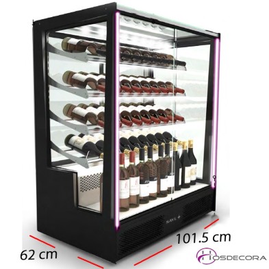 Vitrina fría expositora 3 estantes 2 niveles exposición