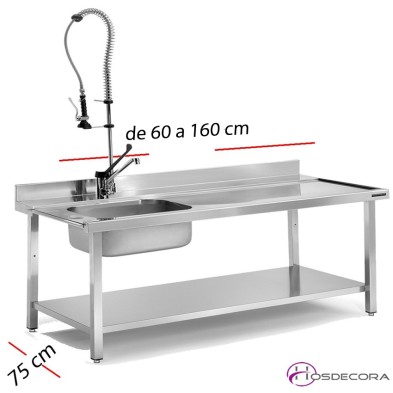 Mesa para lavavajillas pared 70 x 75 cm FESME077