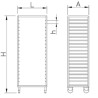 Carro bandejero Inox 20 guias GN 1/1- 440x615x1880