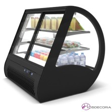 Vitrina exposición 4 caras cristal apertura trasera a 90º