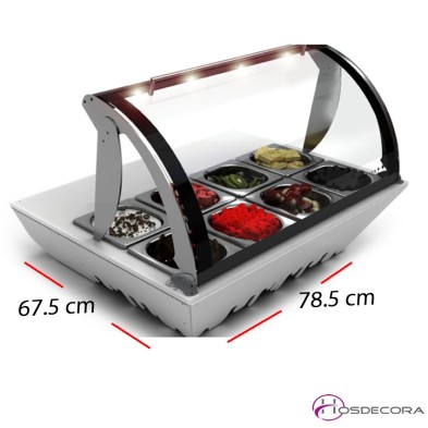 Vitrina Topping 8 bandejas GN 1/8 - BOX