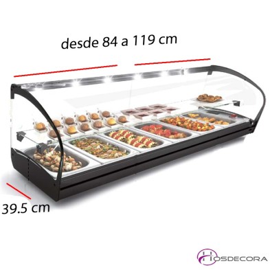 Vitrina baño maria DOBLE con bandejas GN1/3 SHARK