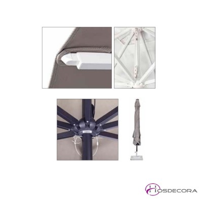 Sombrilla de aluminio Arroyo cuadrada 3.5x3.5