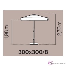 Sombrilla cuadrada Lezama de 3x3 metros